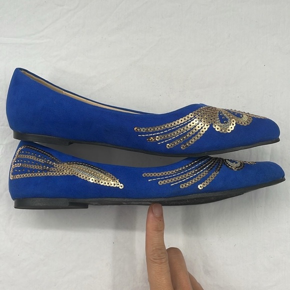 NWOB. Olivia Miller 7 Glitter Sequined Flats. - Picture 7 of 9